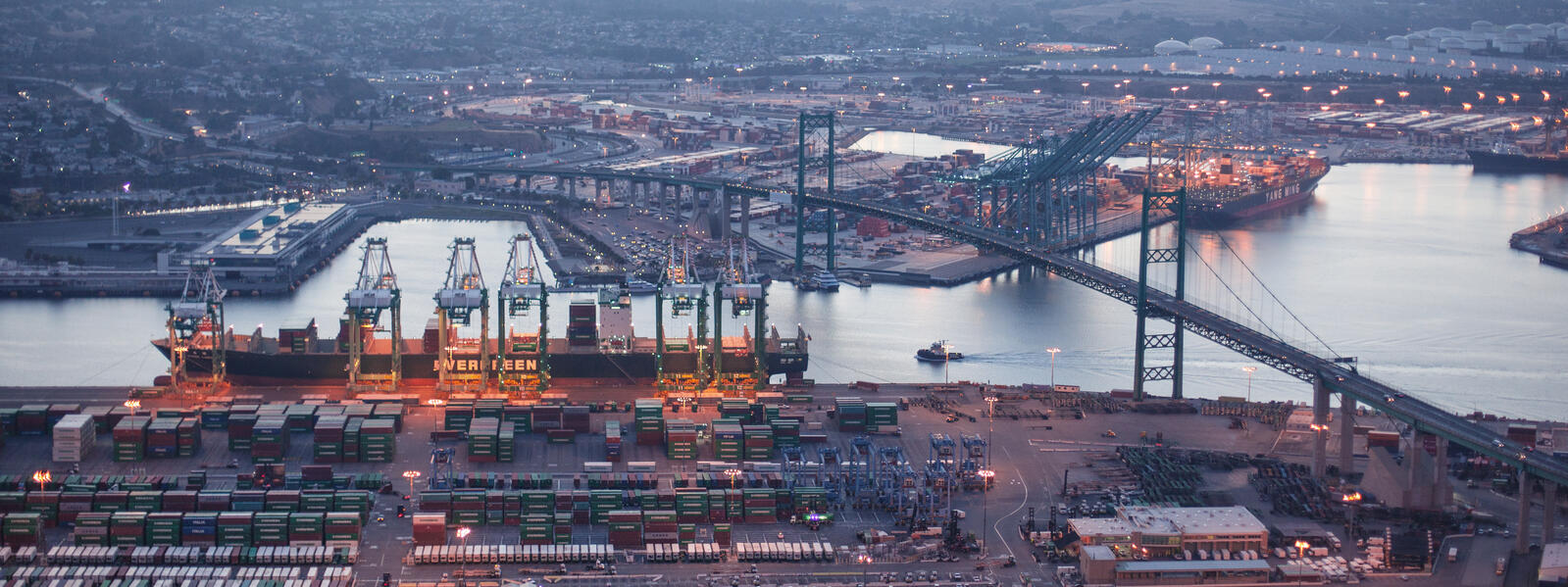 Shipping port from above